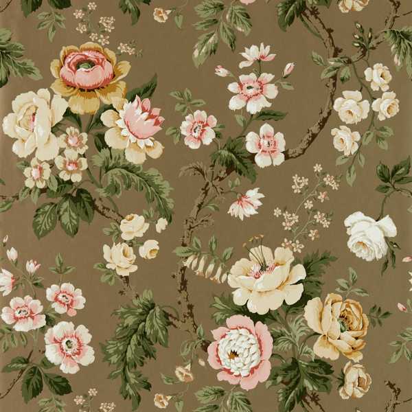 HykenhamGold Metallic/Rose Wallpaper| Sanderson Group