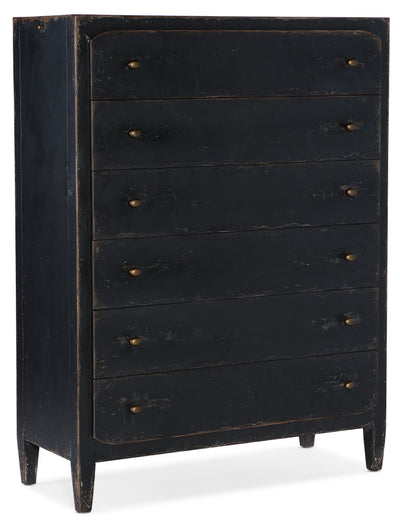 Six-Drawer Chest- Black - Al Rugaib Furniture (4688710762592)