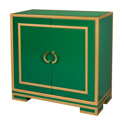 Two Door Emerald & Gold Glass Chest (6629778948192)