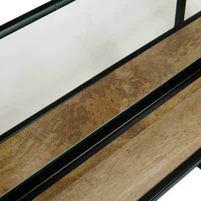 Iron Console Table with Glass Top (6629778391136)