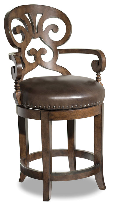 Jameson - Cottage Leather Counter Stool - Al Rugaib Furniture (4688747462752)