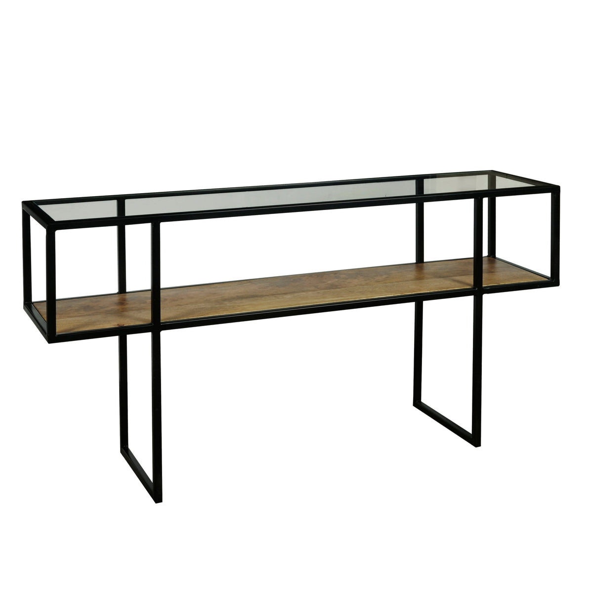 Iron Console Table with Glass Top Consoles & Sideboards| Hooker
