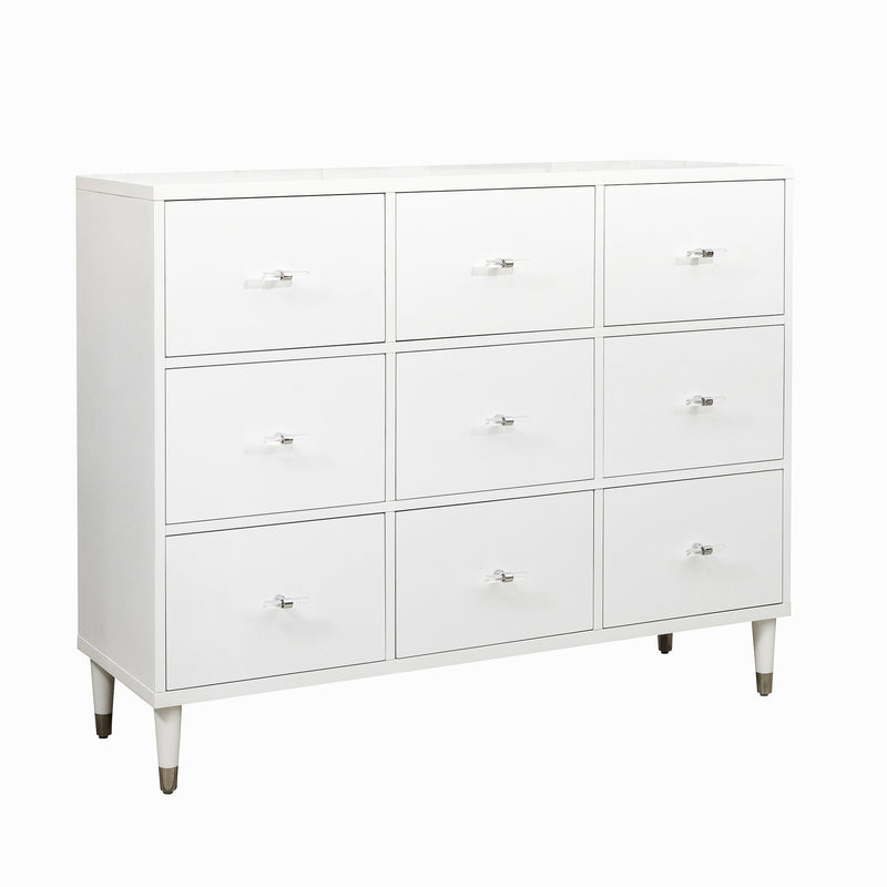 Modern White Nine Drawer Chest (6629790351456)