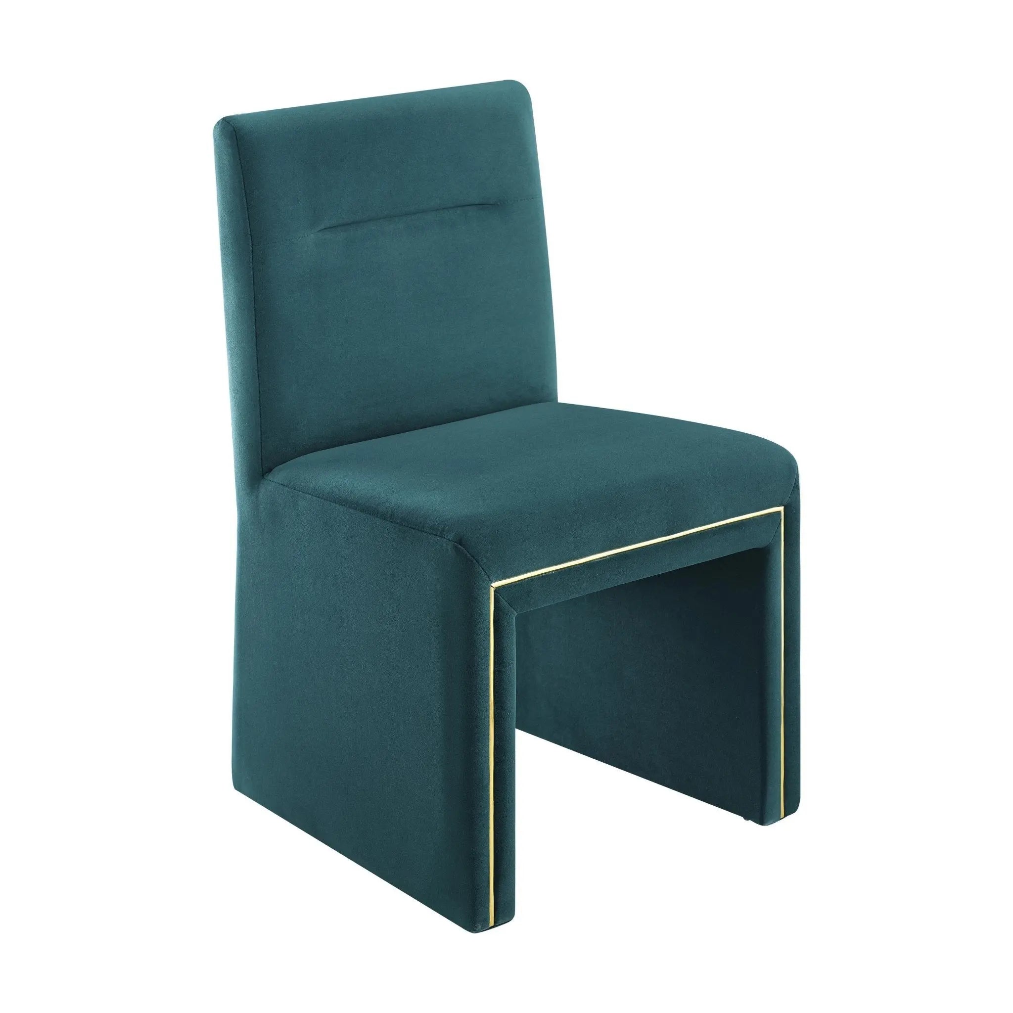Jaffa Teal Performance Velvet Dining Chair Dining Chairs| TOV