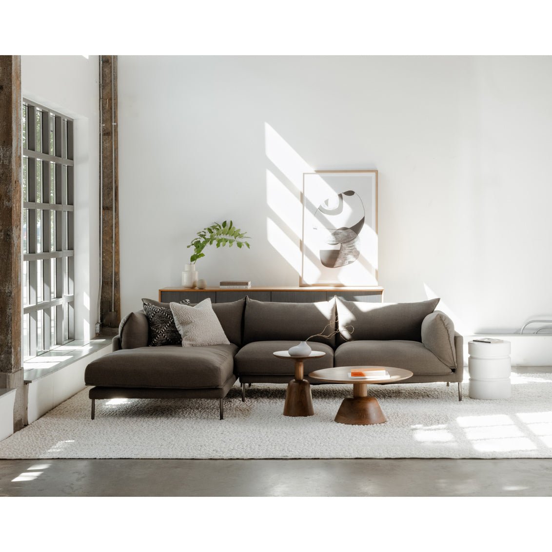 Jamara Sectional Charcoal Left Sectionals| Moe's Home