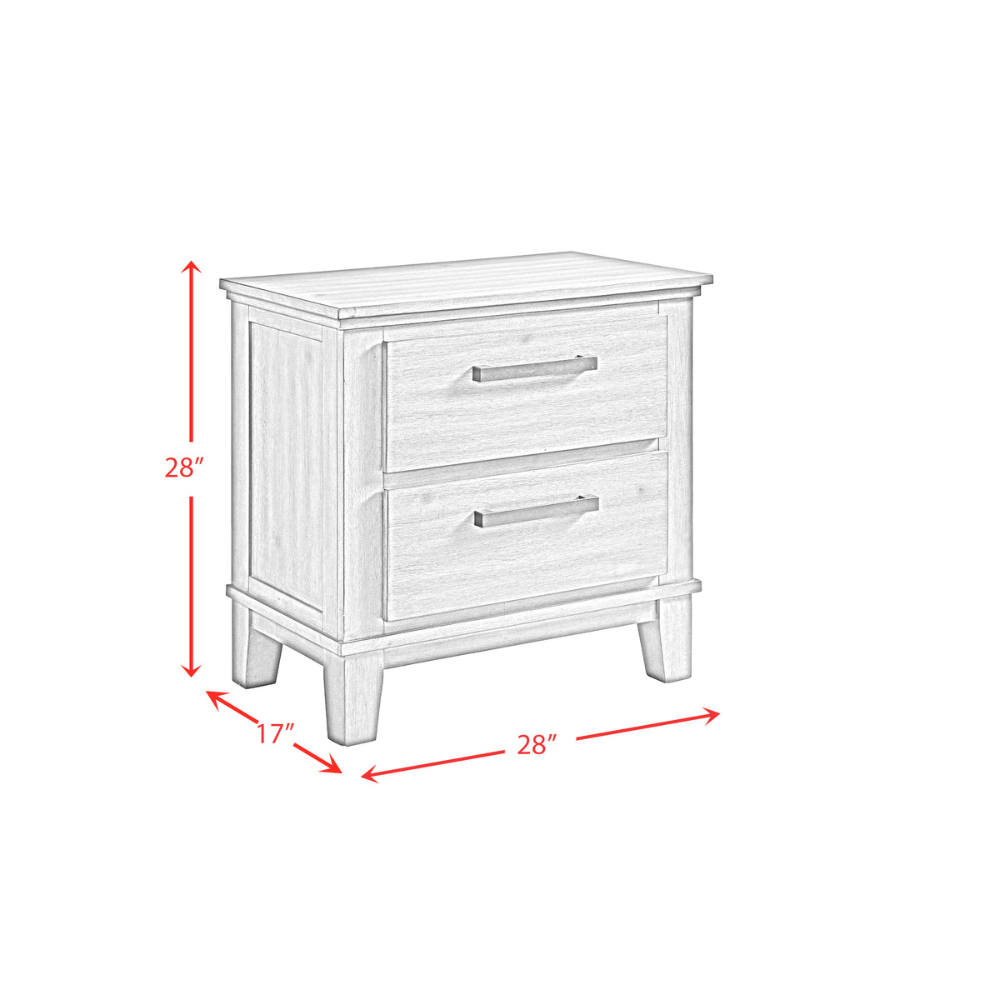 Jolene 2-Drawer Nightstand W/ Usb In Grey Nightstands| Roots Furniture