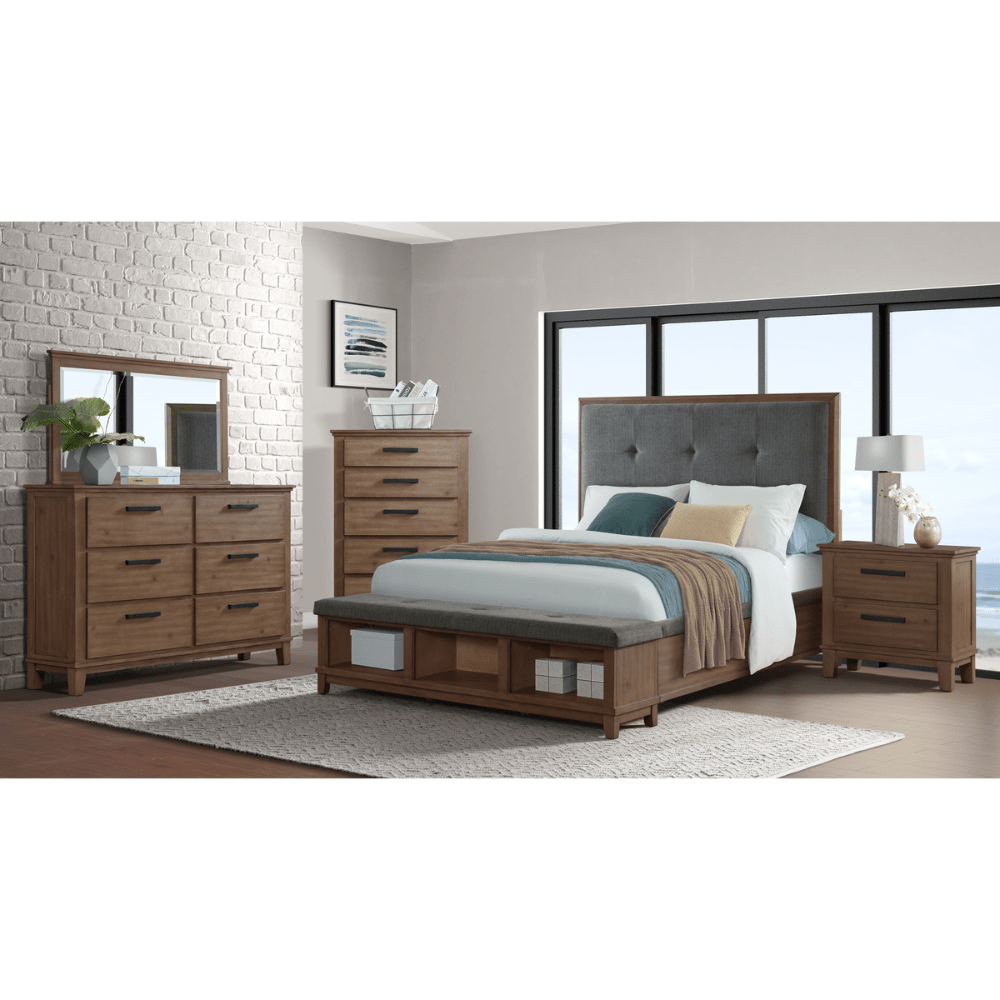 Jolene 2-Drawer Nightstand W/ Usb In Grey Nightstands| Roots Furniture