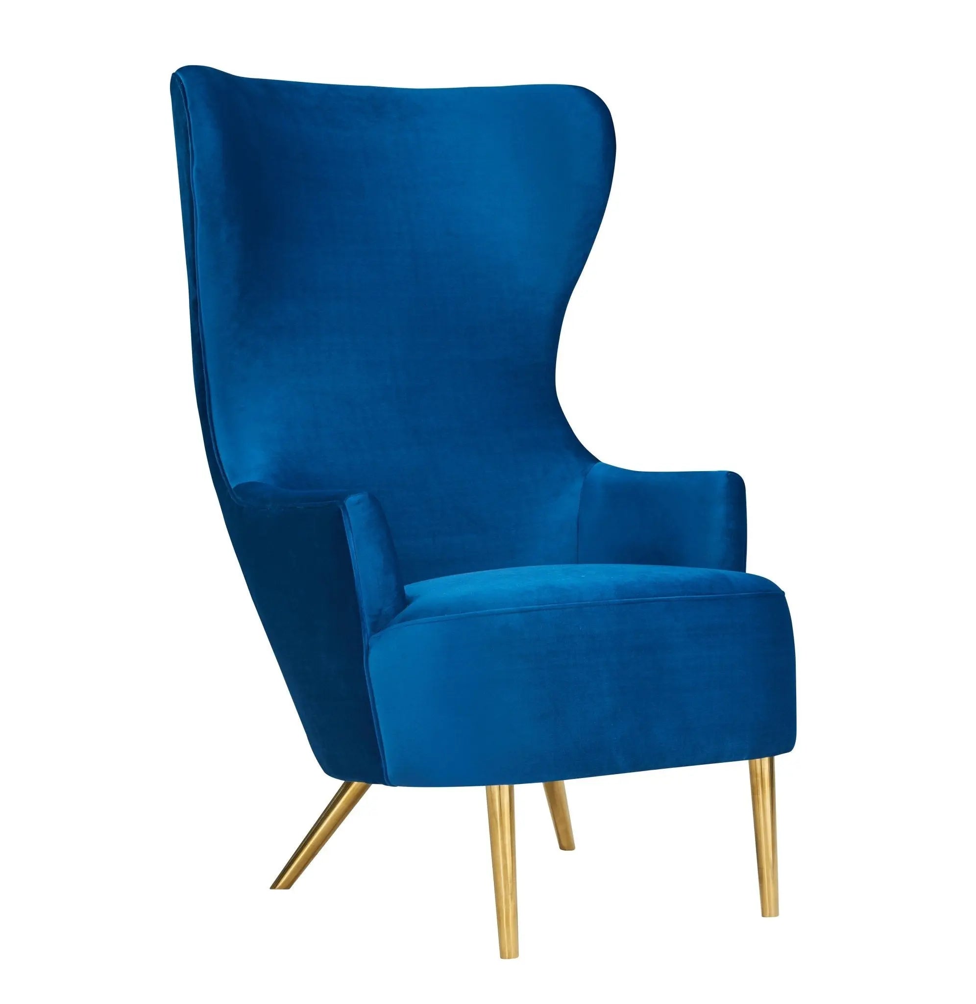 Julia Navy Wingback Chair Chairs| TOV