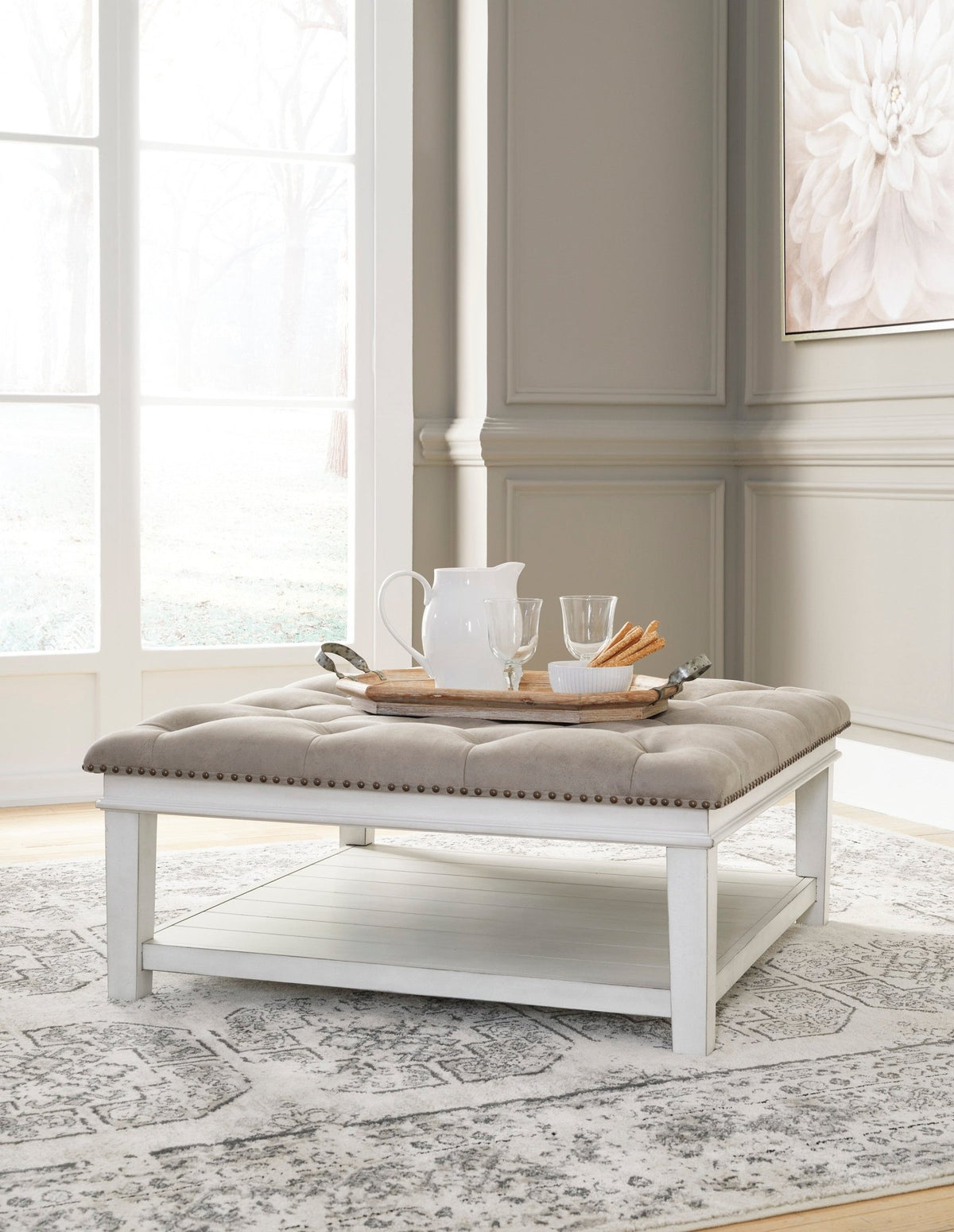 Kanwyn Upholstered Ottoman Coffee Table Coffee Tables| Ashley Homestore