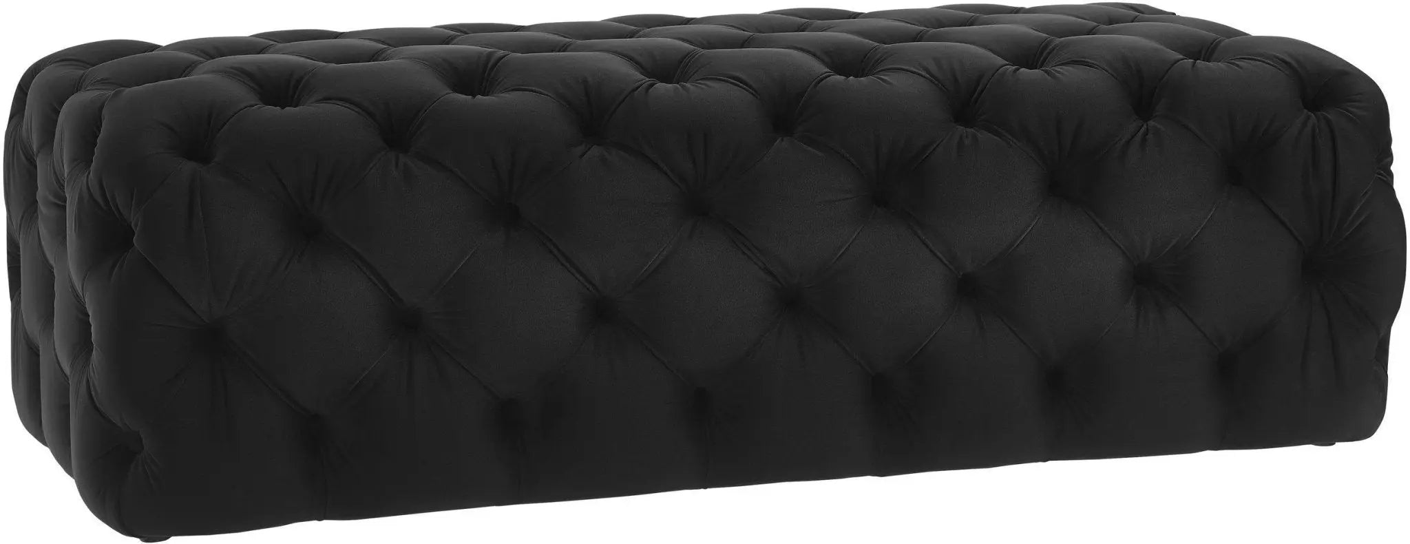 Kaylee Black Velvet Ottoman Ottomans| TOV