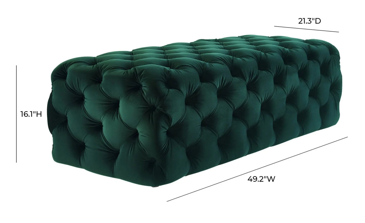 Kaylee Green Velvet Ottoman Ottomans| TOV