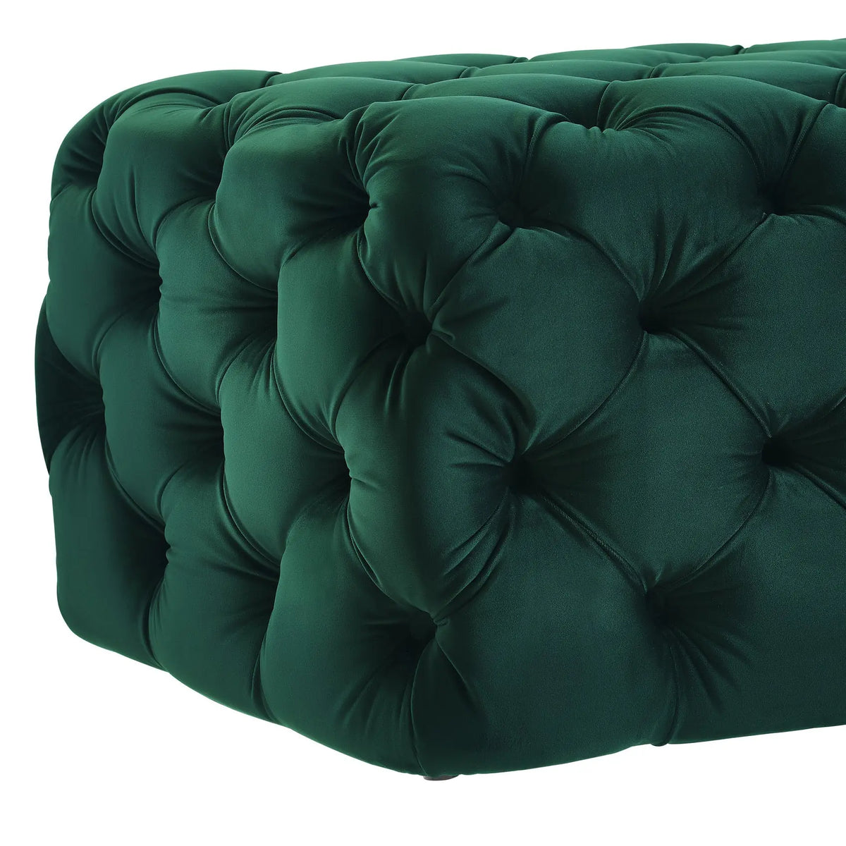 Kaylee Green Velvet Ottoman Ottomans| TOV