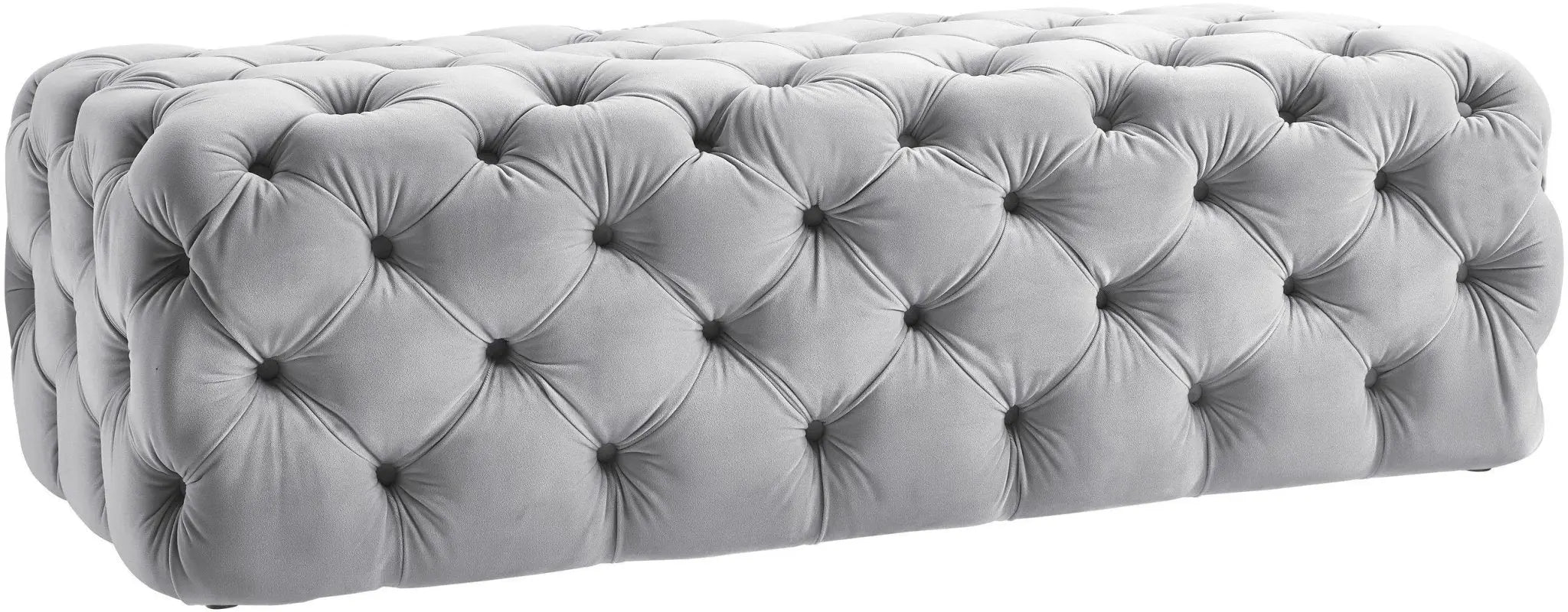 Kaylee Grey Velvet Ottoman Ottomans| TOV