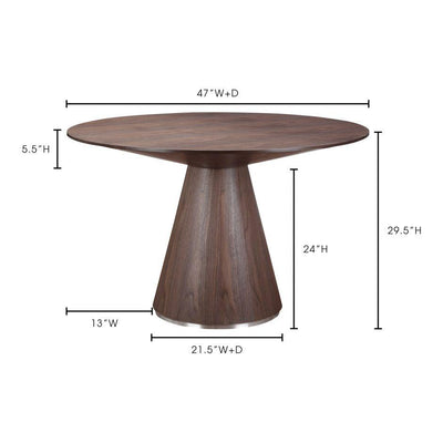 Otago Dining Table Round Walnut - Al Rugaib Furniture (4583158906976)