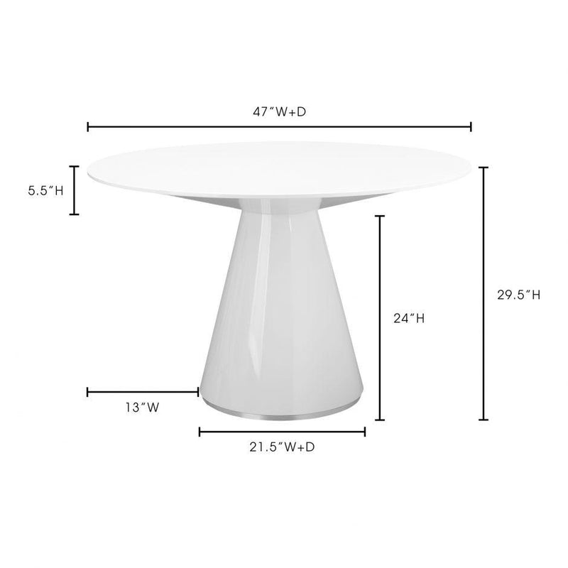 Otago Dining Table Round White - Al Rugaib Furniture (4583155335264)