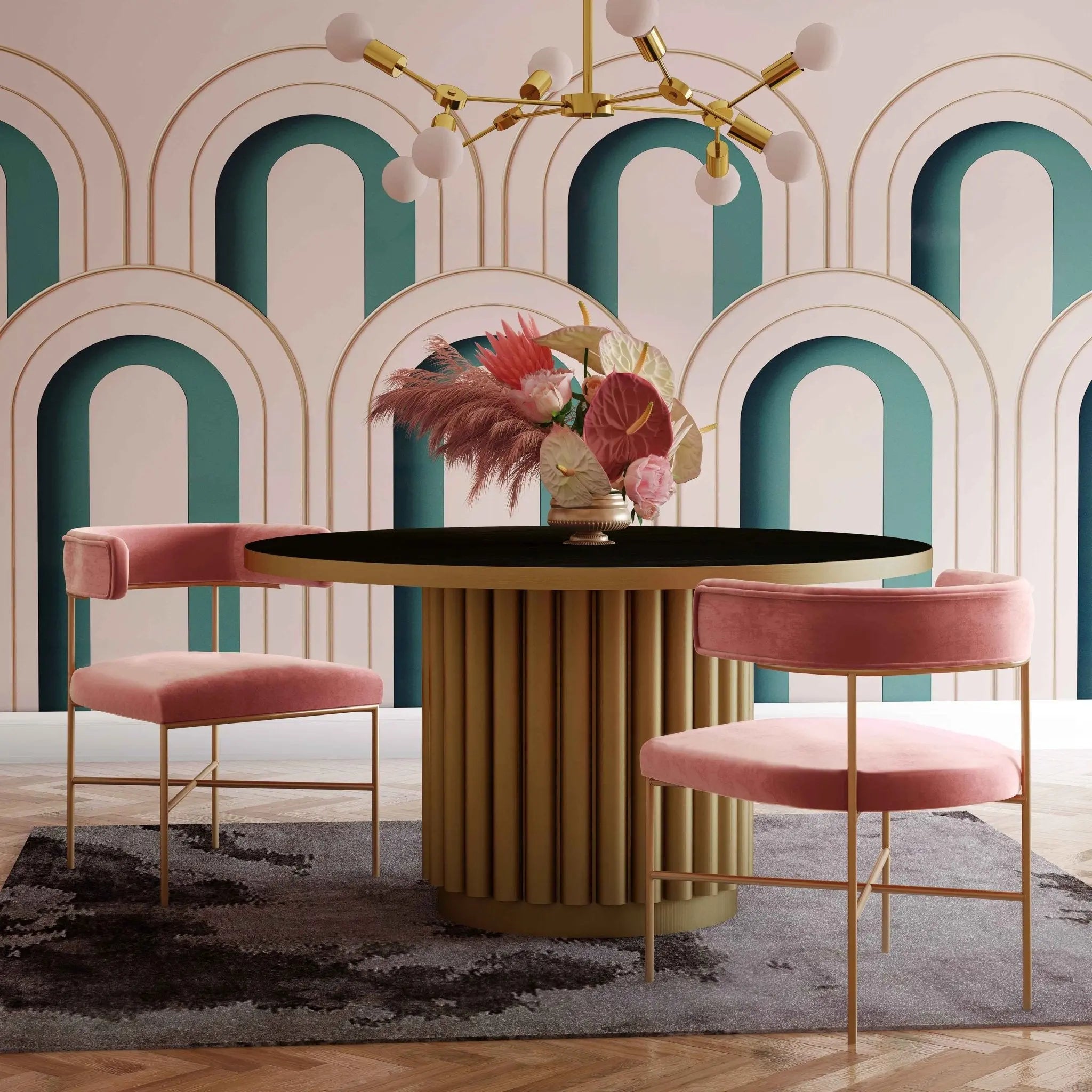 Kim Velvet Chair in Blush Chairs| TOV