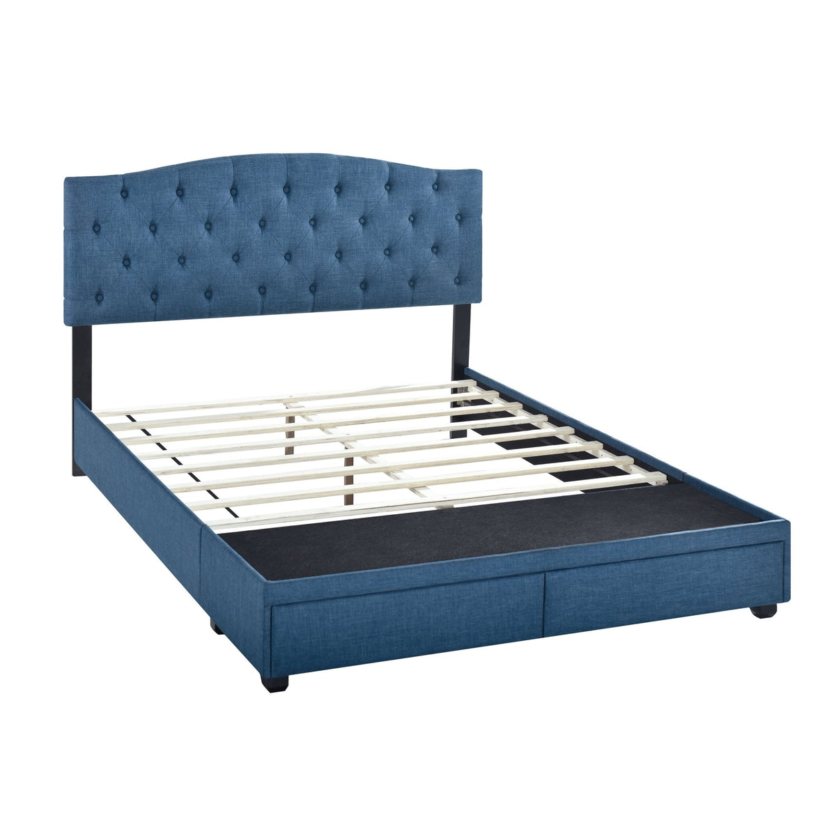 King Tufted Storage Bed - Denim Beds| Hooker