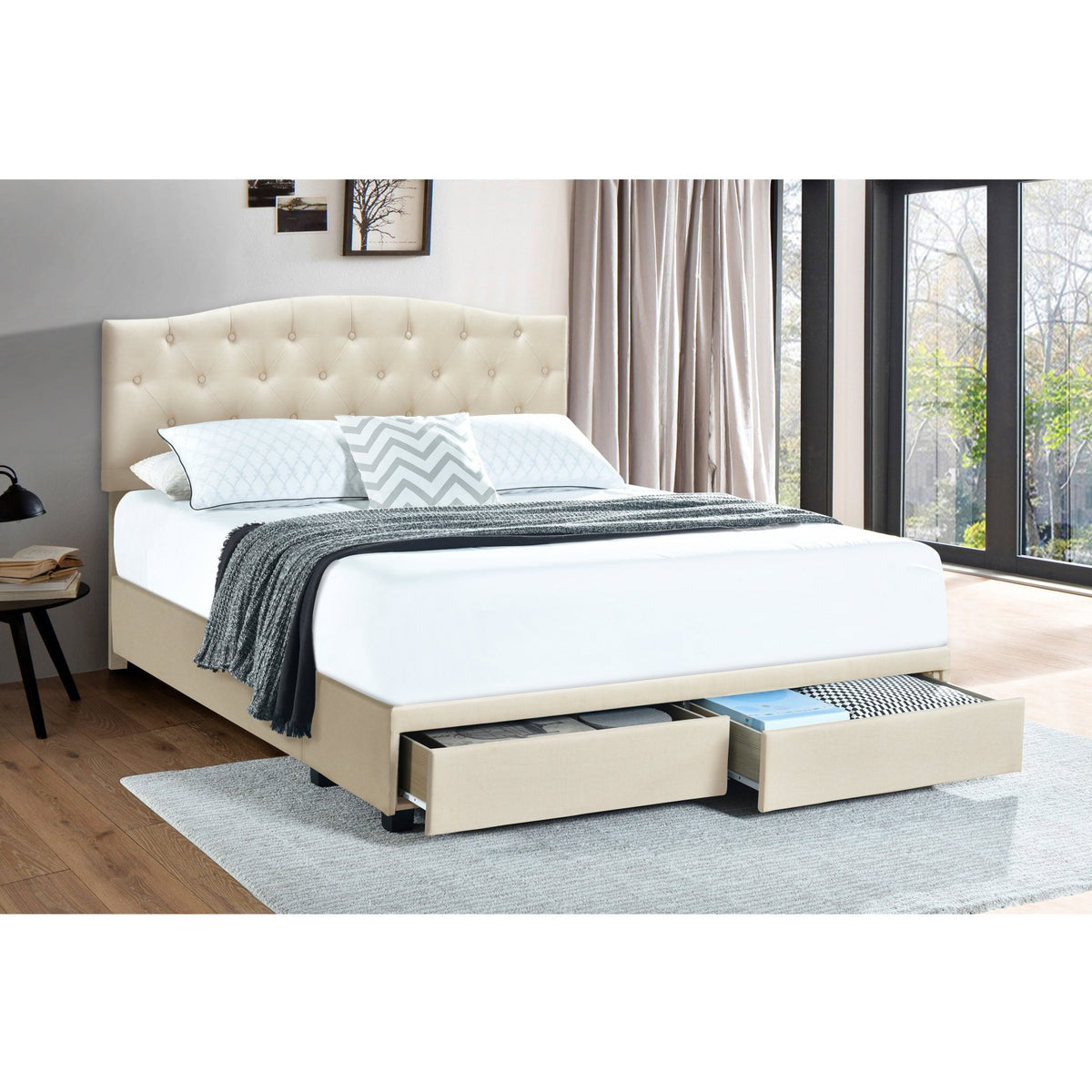 King Tufted Storage Bed - Linen Beds| Hooker
