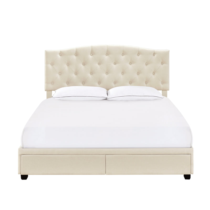 King Tufted Storage Bed - Linen (6629790744672)