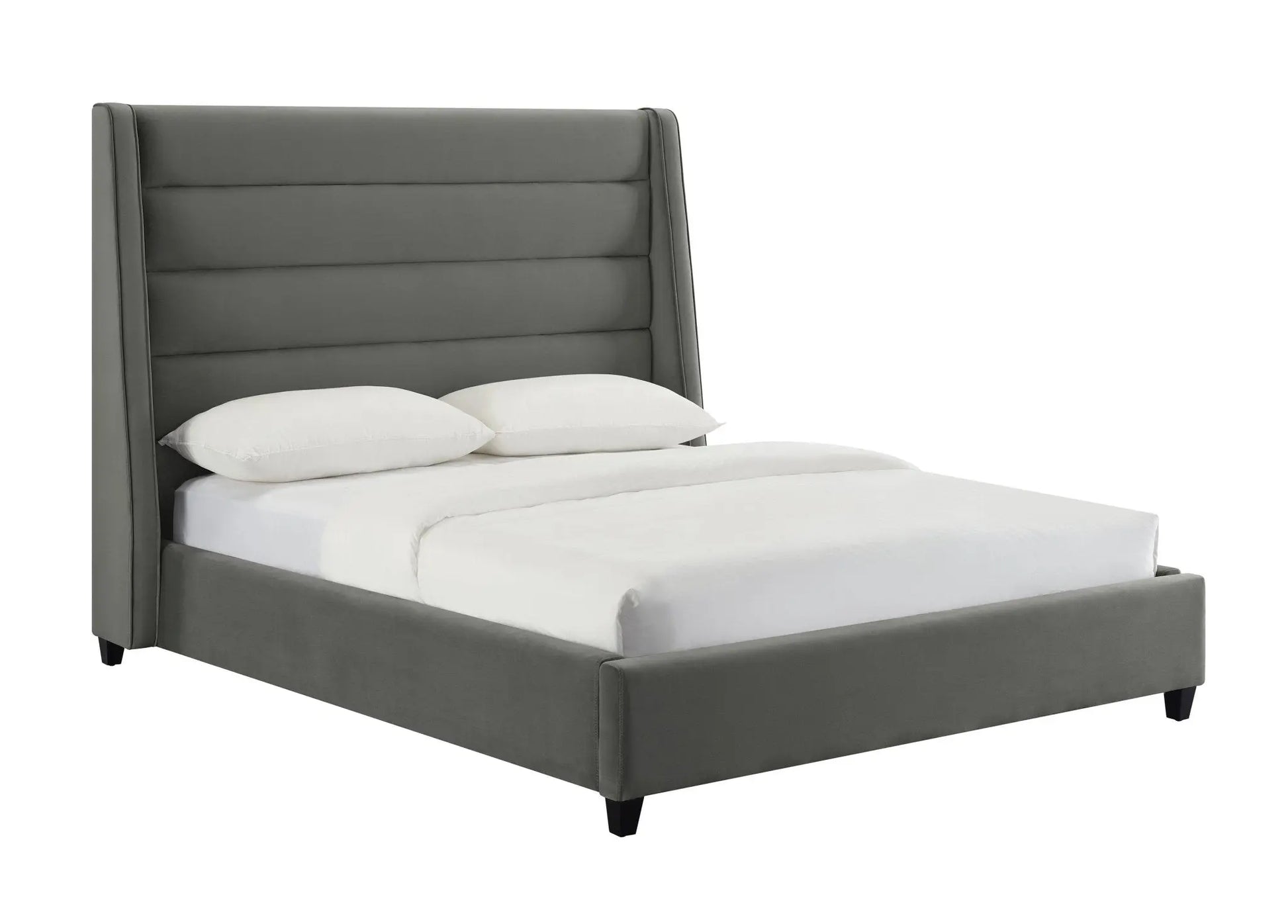 Koah Grey Velvet Bed in King Beds| TOV