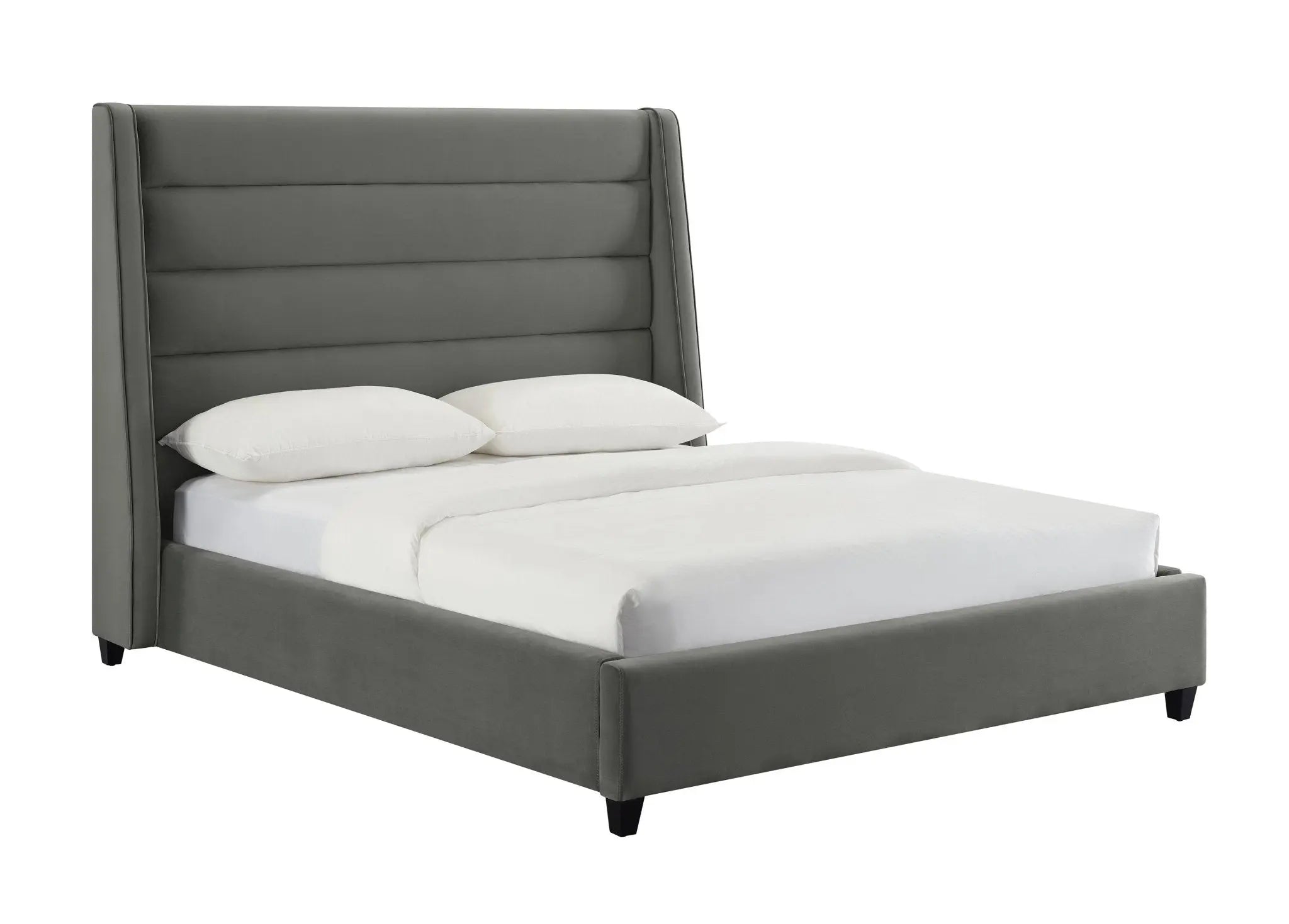Koah Grey Velvet Bed in King Beds| TOV