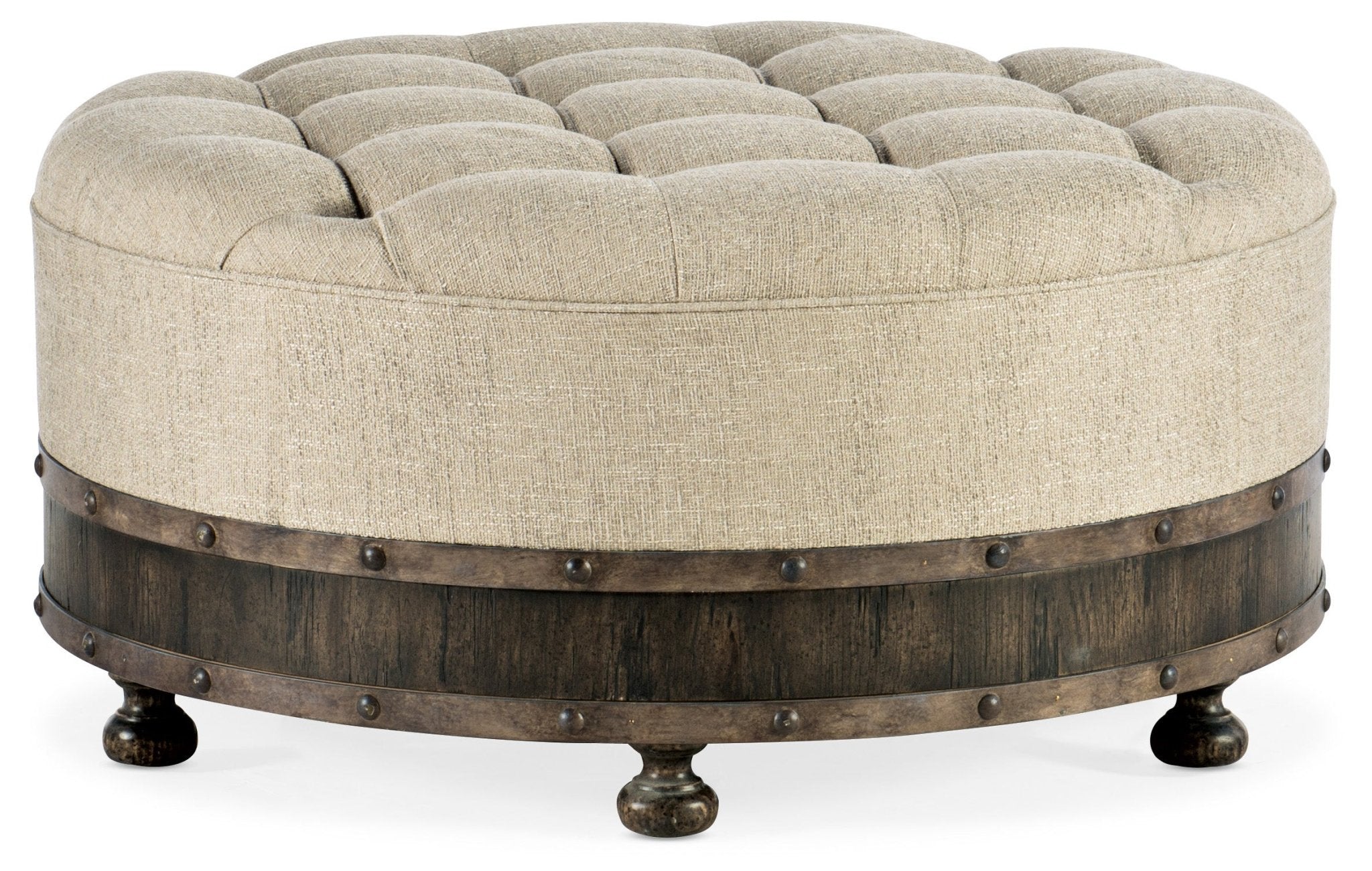La Grange Giddings Round Uph Cocktail Table Coffee Tables| Hooker