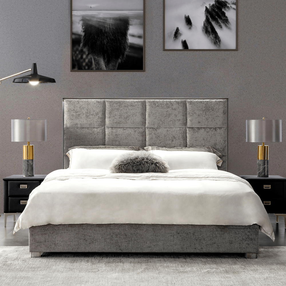 LA Grey Bed Beds| Roots Furniture