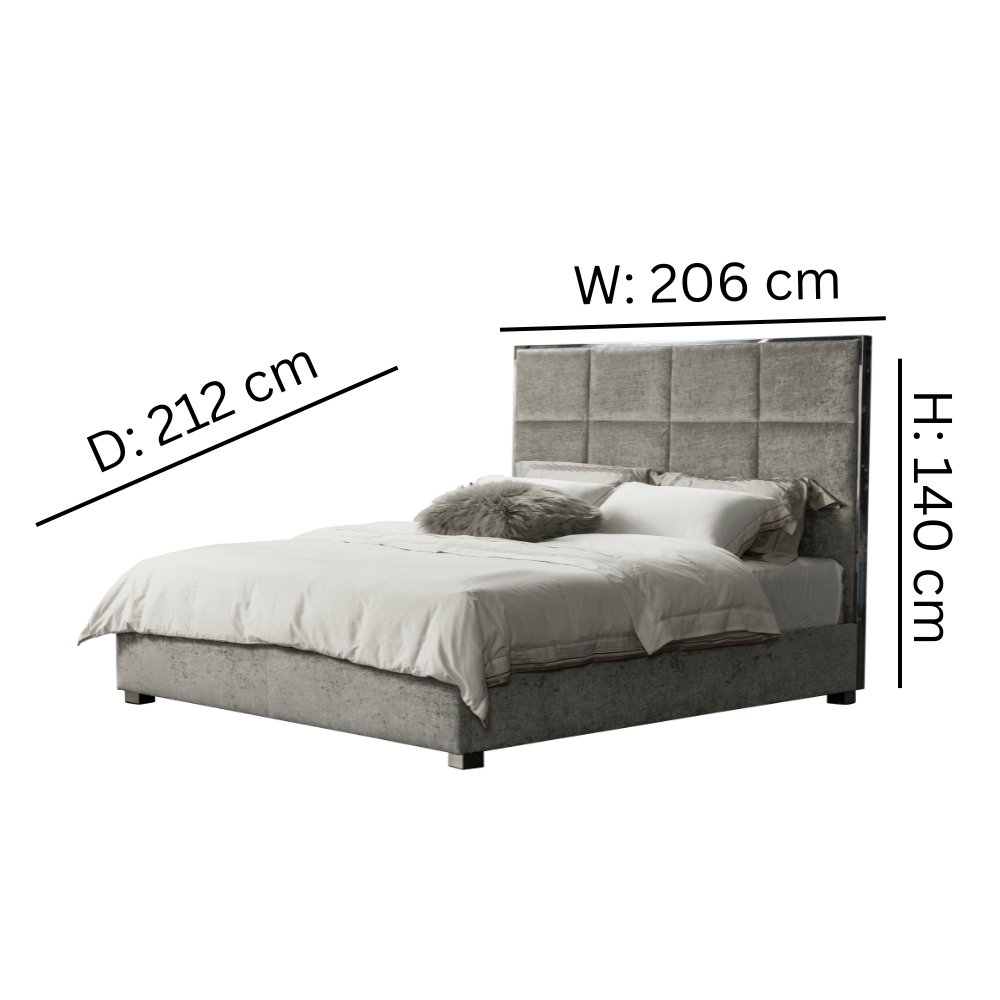 LA Grey Bed Beds| Roots Furniture