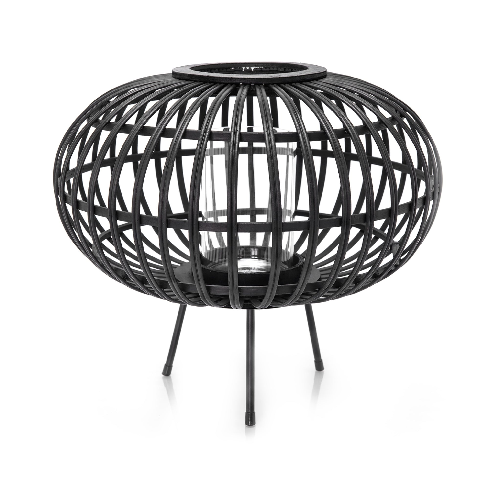 LANTERN BAMBOO IRON  DIA 40 CM X H: 36.5 CM Lanterns| Alrugaib Furniture X Nice