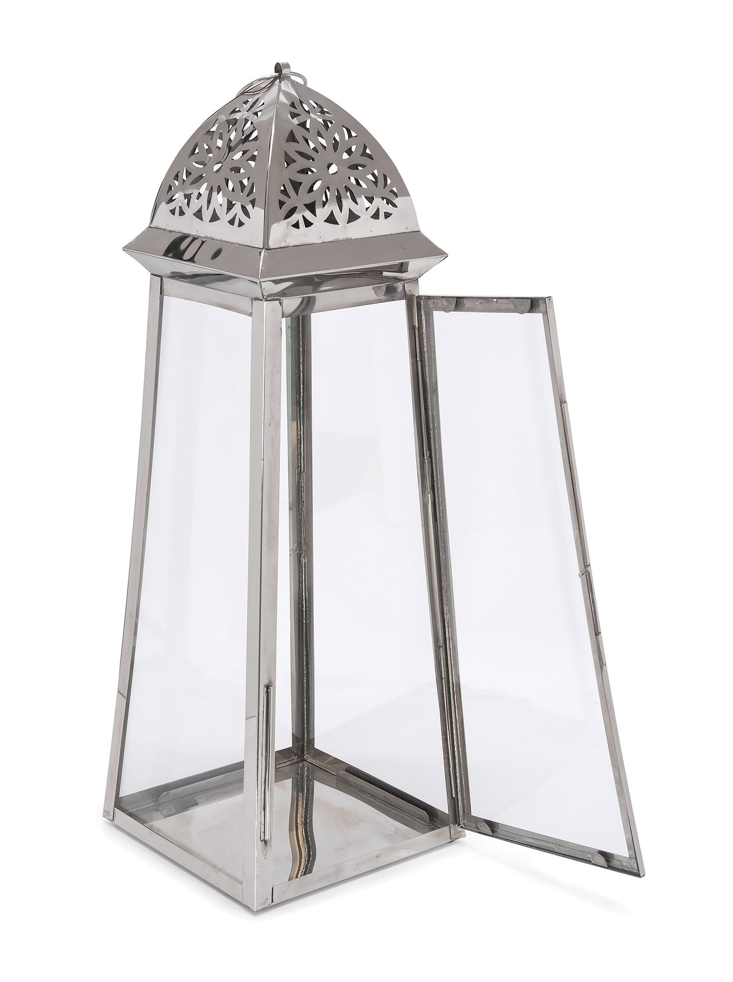 LANTERN SILVER  BIG 65 X25X25 CM Lanterns| Alrugaib Furniture X Nice