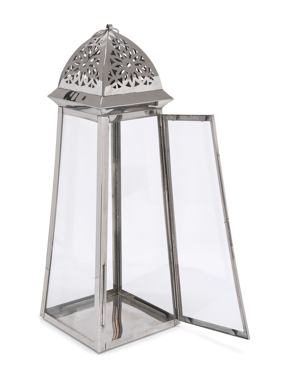 LANTERN SILVER  BIG 65 X25X25 CM Lanterns| Alrugaib Furniture X Nice