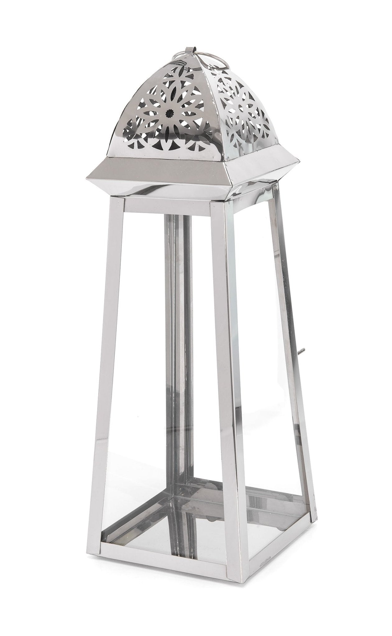 LANTERN SILVER  MEDIUM 50 X20X20 CM Lanterns| Alrugaib Furniture X Nice