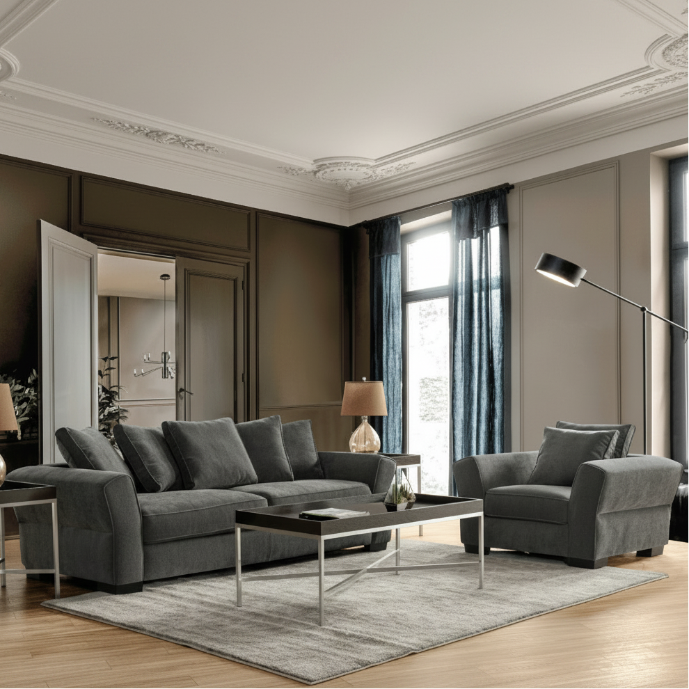 Lexon Grey Living Room Set Living Room Sets| Roots Furniture