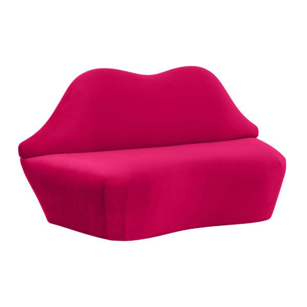 Lips Pink Velvet Settee Sofas & Loveseats| TOV