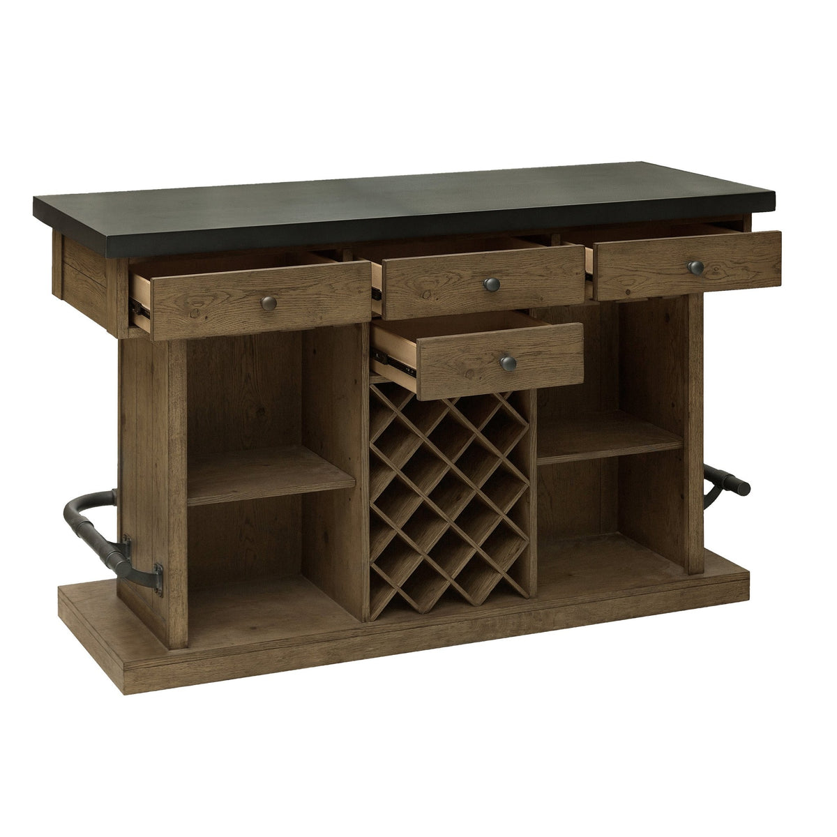 Lt Oak & Metal Top Bar Consoles & Sideboards| Hooker