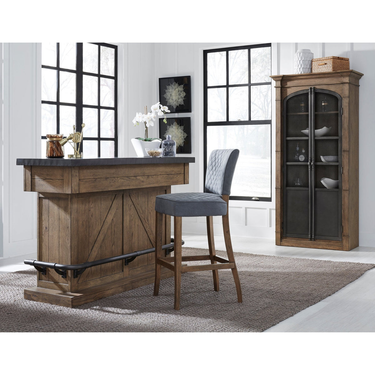 Lt Oak & Metal Top Bar Consoles & Sideboards| Hooker