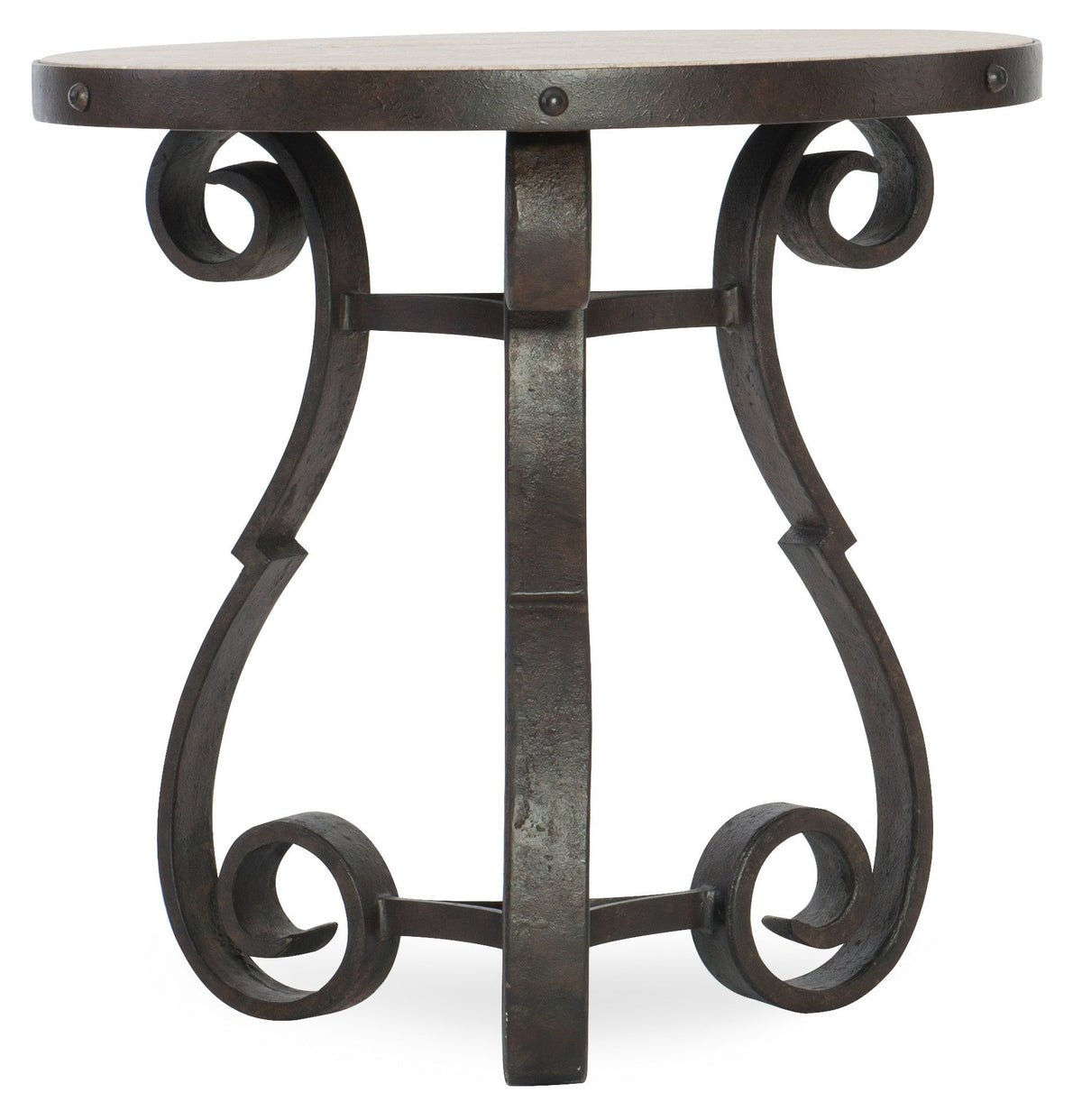 Luckenbach Metal and Stone End Table Accent & End Tables| Hooker
