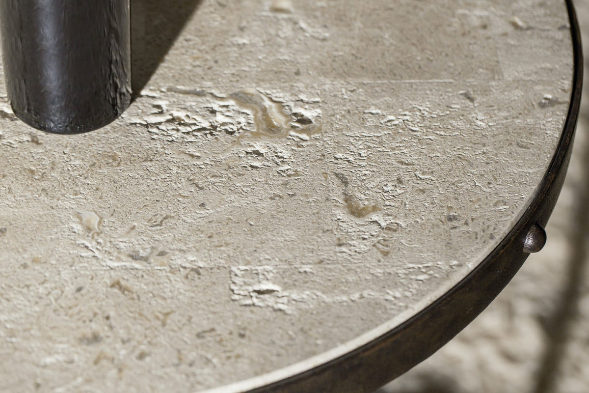 Luckenbach Metal and Stone End Table Accent & End Tables| Hooker