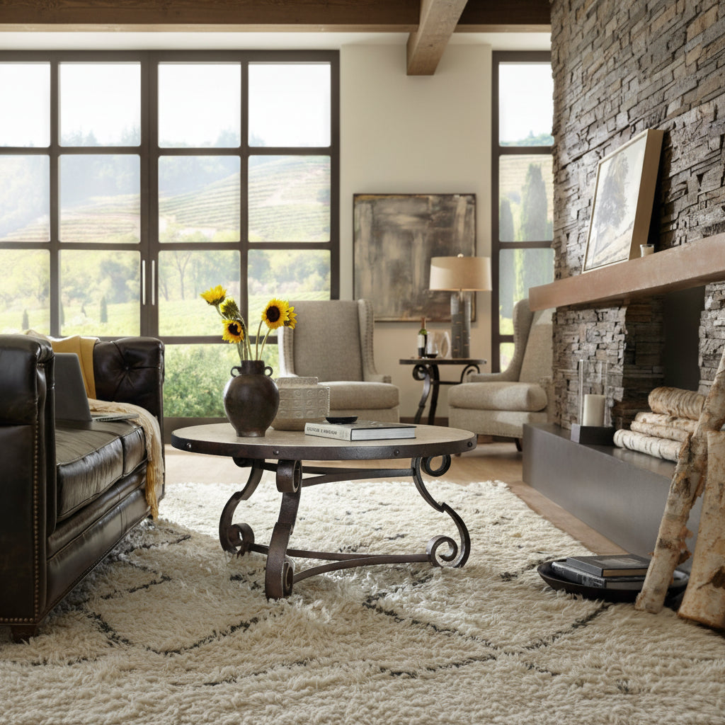 Luckenbach Round Cocktail Table Coffee Tables| Hooker