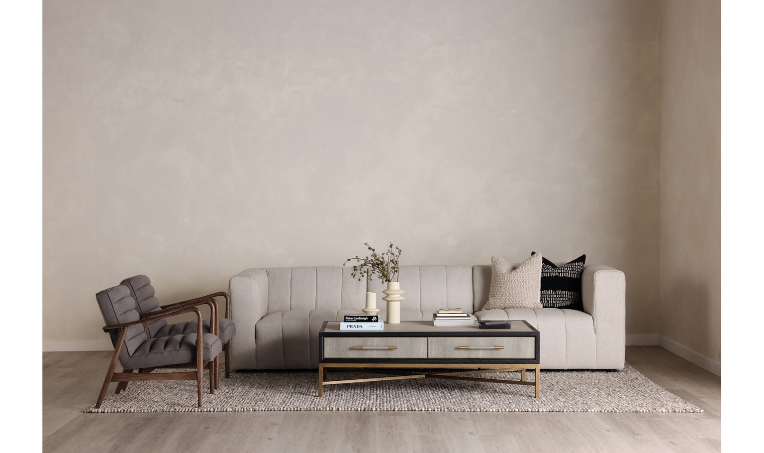 Lyric Arm Chair Left Oatmeal Sectionals| Moe's Home