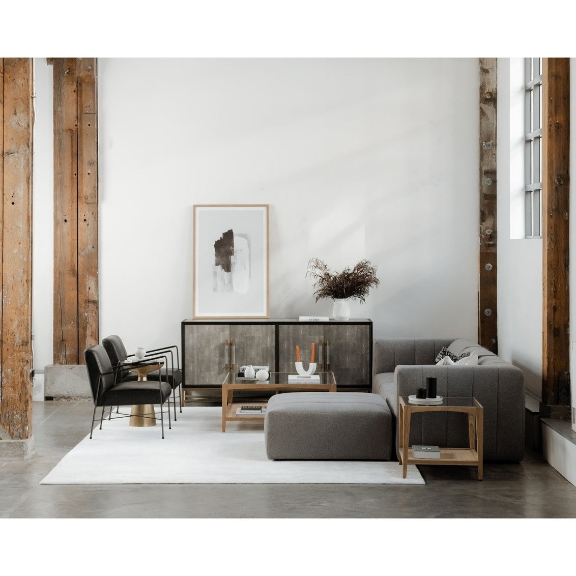 Lyric Arm Chair Right Grey Sectionals| Moe's Home