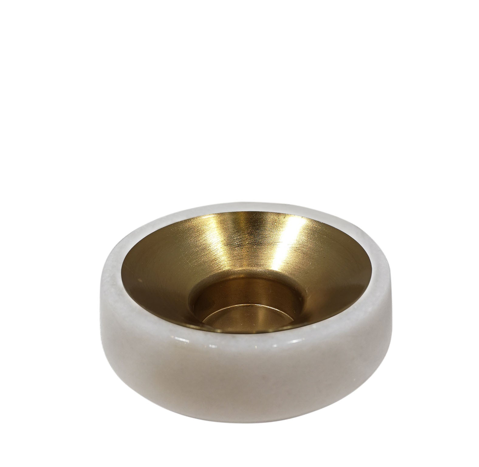 MARBLE & METAL TEA LIGHT HOLDER MAJESTIC GOLD 14*14*6 CM Candle Holders| Alrugaib Furniture X Nice
