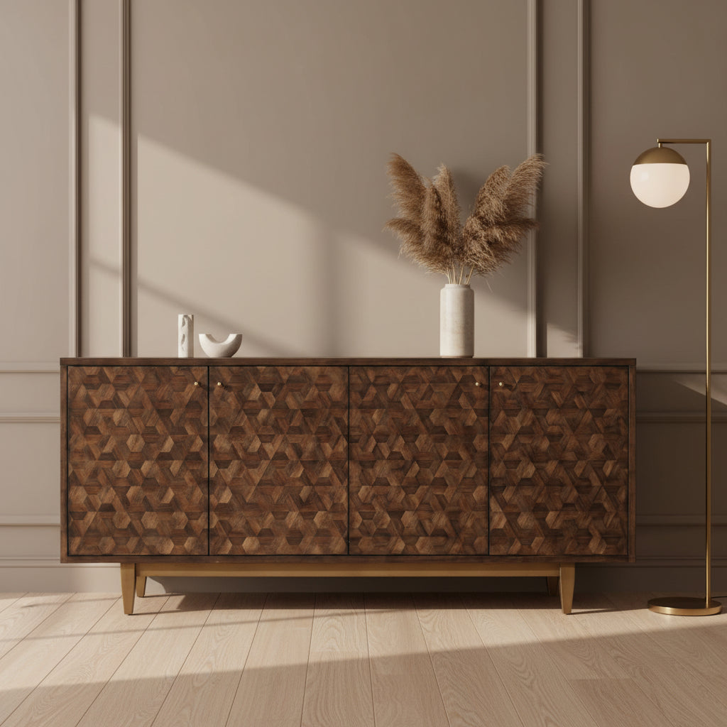 Melange Alpine Four-Door Credenza Consoles & Sideboards| Hooker