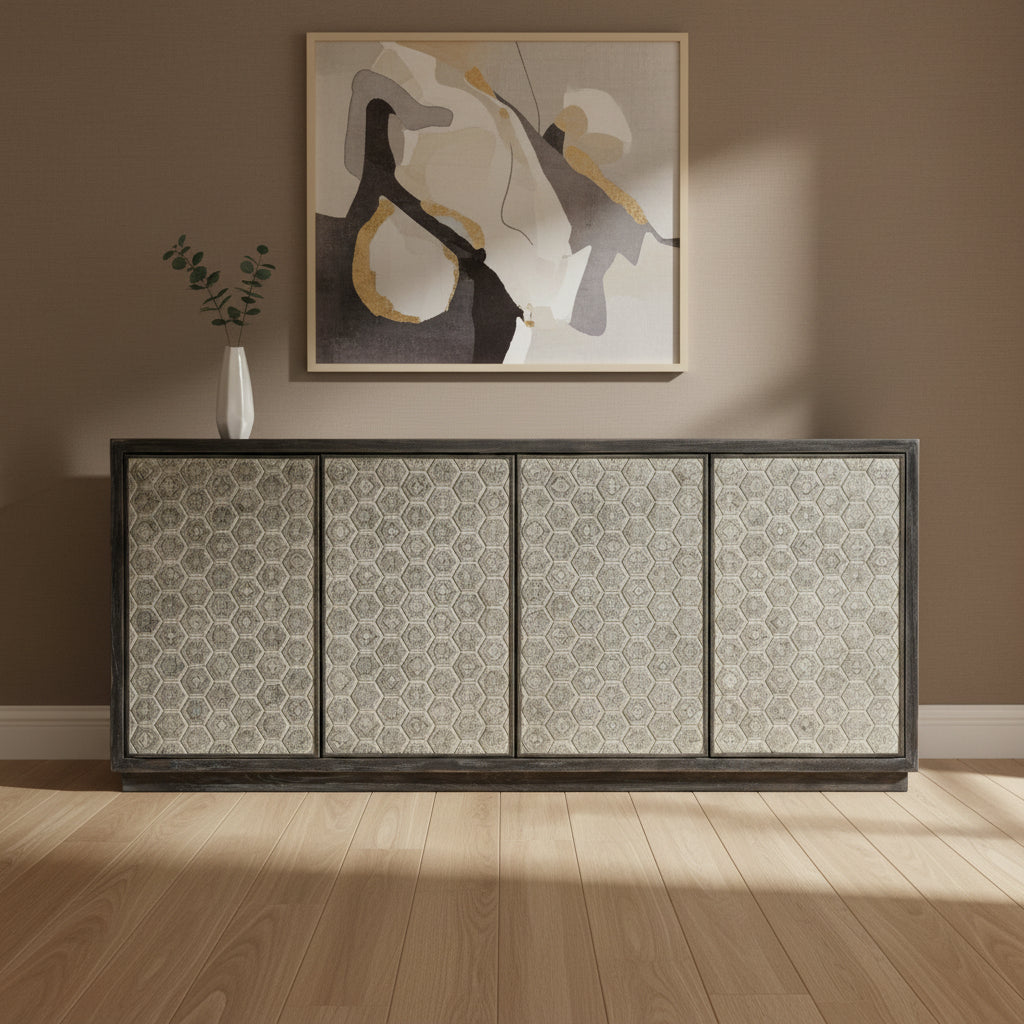 Melange Greystone Four-Door Credenza Consoles & Sideboards| Hooker