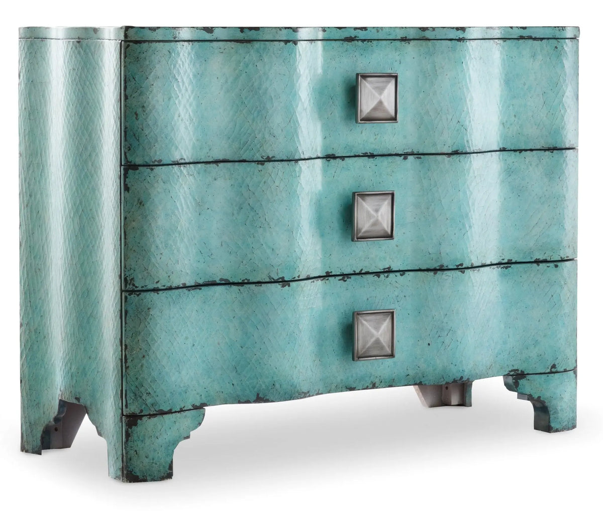 Melange Turquoise Crackle Chest Cabinets & Chests| Hooker