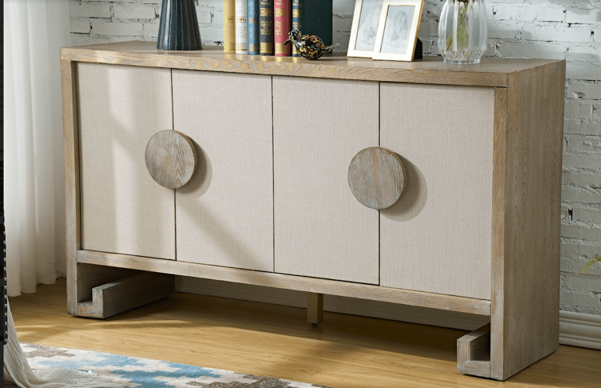 Melbourne Beige Linen Sideboard Consoles & Sideboards| Crestview