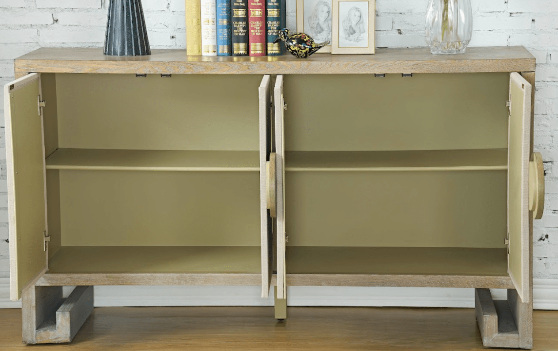 Melbourne Beige Linen Sideboard Consoles & Sideboards| Crestview