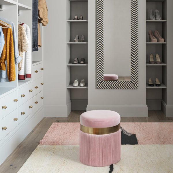 Melody Blush Tasseled Ottoman Ottomans| TOV
