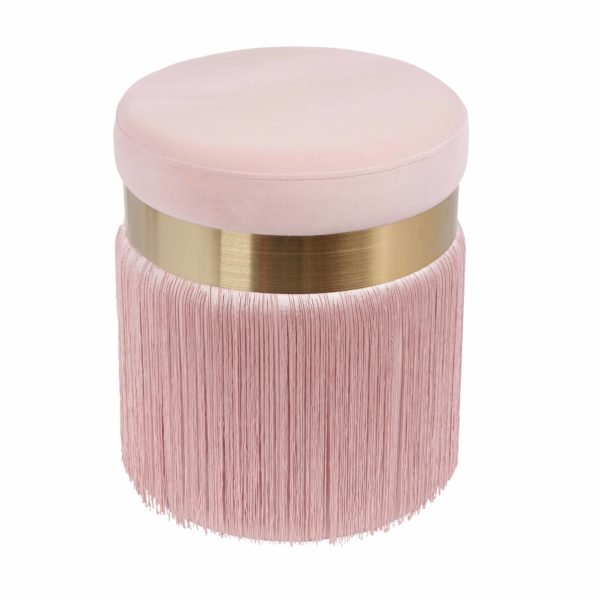 Melody Blush Tasseled Ottoman Ottomans| TOV