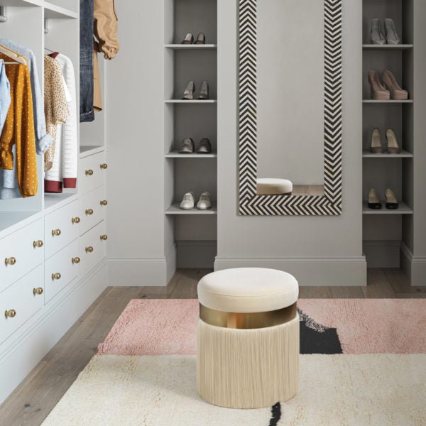 Melody Cream Tasseled Ottoman Ottomans| TOV